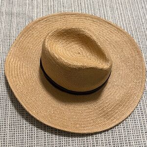 Madewell wide brim straw fedora hat